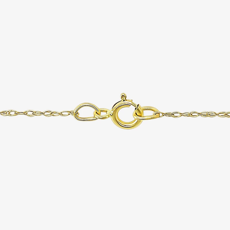 "Mom" Womens 10K Tri-Color Gold Heart 18 Inch Pendant Necklace