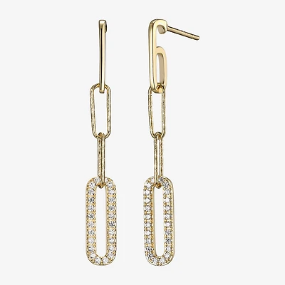 Paris 1901 By Charles Garnier Womens Cubic Zirconia 18K Gold Over Silver Drop Earrings