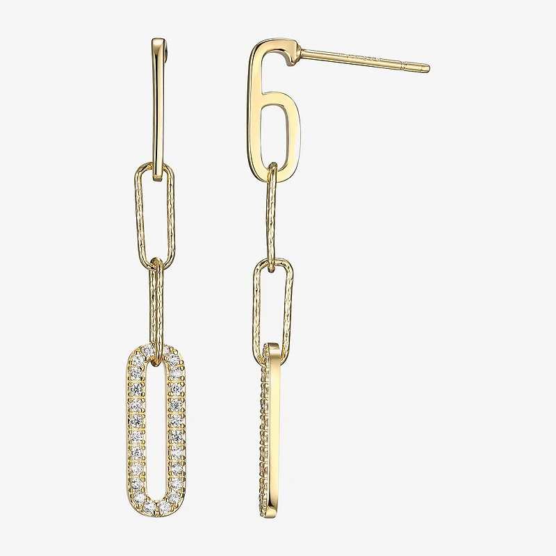 Paris 1901 By Charles Garnier Womens Cubic Zirconia 18K Gold Over Silver Drop Earrings