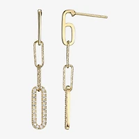 Paris 1901 By Charles Garnier Womens Cubic Zirconia 18K Gold Over Silver Drop Earrings