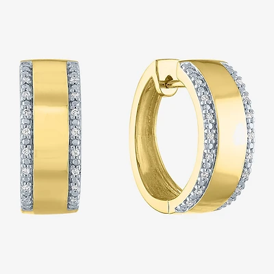 Diamond Addiction (G-H / I1-I2) Womens 1/10 CT. T.W. Lab Grown White Diamond 14K Gold Over Silver 18mm Hoop Earrings