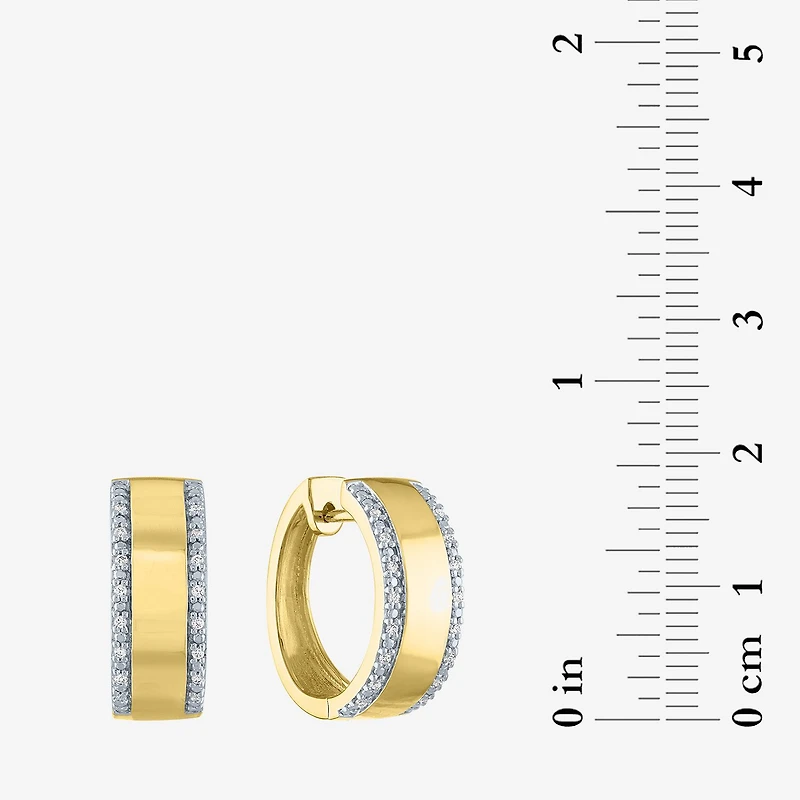 Diamond Addiction (G-H / I1-I2) Womens 1/10 CT. T.W. Lab Grown White Diamond 14K Gold Over Silver 18mm Hoop Earrings