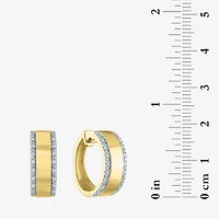 Diamond Addiction (G-H / I1-I2) Womens 1/10 CT. T.W. Lab Grown White Diamond 14K Gold Over Silver 18mm Hoop Earrings