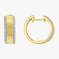Diamond Addiction (G-H / I1-I2) Womens 1/10 CT. T.W. Lab Grown White Diamond 14K Gold Over Silver 18mm Hoop Earrings