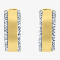 Diamond Addiction (G-H / I1-I2) Womens 1/10 CT. T.W. Lab Grown White Diamond 14K Gold Over Silver 18mm Hoop Earrings