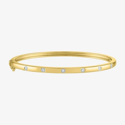 Diamond Addiction (G-H / I1-I2) 1/10 CT. T.W. Lab Grown White Sterling Silver or 14K Gold Over Bangle Bracelet
