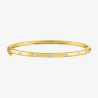 Diamond Addiction (G-H / I1-I2) 1/10 CT. T.W. Lab Grown White Sterling Silver or 14K Gold Over Bangle Bracelet