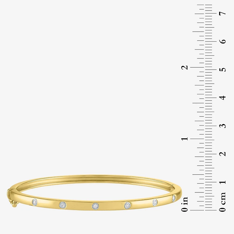 Diamond Addiction (G-H / I1-I2) 1/10 CT. T.W. Lab Grown White Sterling Silver or 14K Gold Over Bangle Bracelet