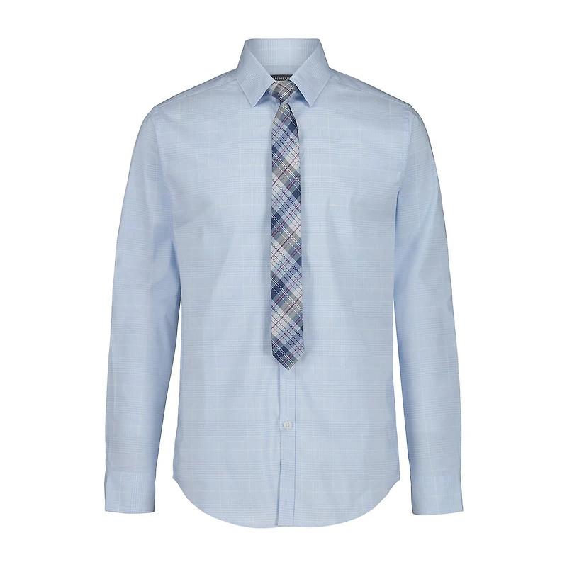 Van Heusen Little & Big Kid Boys Stretch Fabric Long Sleeve Point Collar Shirt + Tie Set