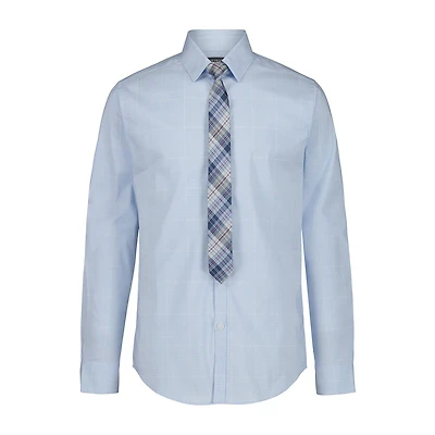 Van Heusen Little & Big Kid Boys STRETCH FABRIC Long Sleeve Point Collar Shirt + Tie Set
