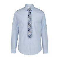 Van Heusen Little & Big Kid Boys Stretch Fabric Long Sleeve Point Collar Shirt + Tie Set