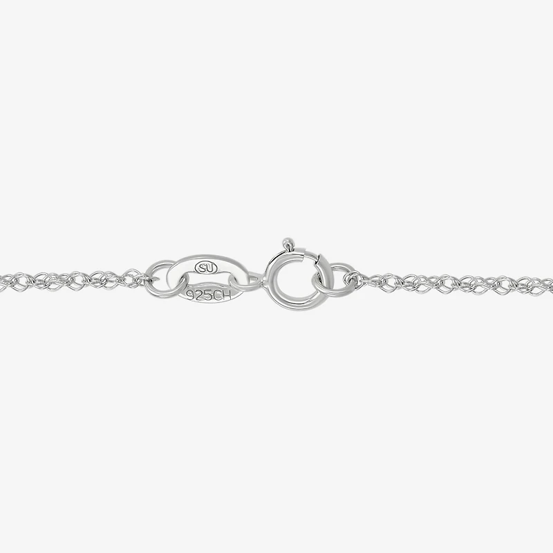 Womens Sterling Silver 18 Inch Locket Necklace