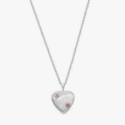 Womens Sterling Silver 18 Inch Locket Necklace
