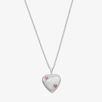 Womens Sterling Silver 18 Inch Locket Necklace