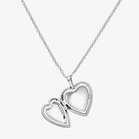Womens Sterling Silver 18 Inch Locket Necklace