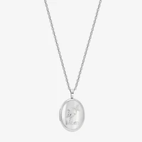 "Mom" Womens Sterling Silver 18 Inch Locket Necklace