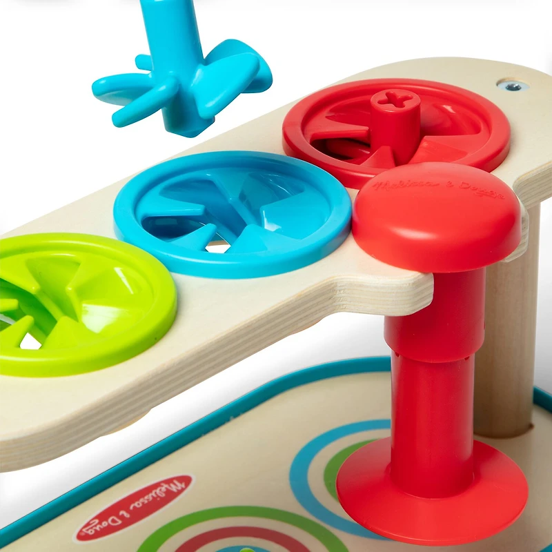 Melissa & Doug Match & Push Spinning Tops Interactive Toy
