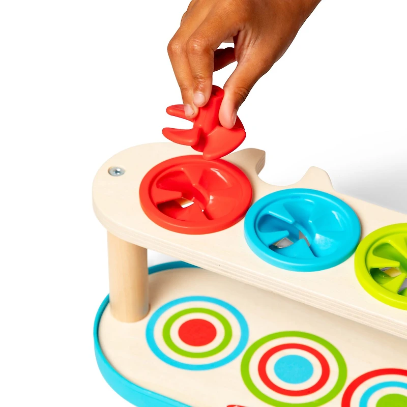 Melissa & Doug Match & Push Spinning Tops Interactive Toy