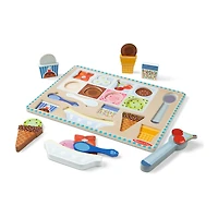 Melissa & Doug Wooden Mag Ice Cream Puzzle & Play Set 16-pc. Puzzle