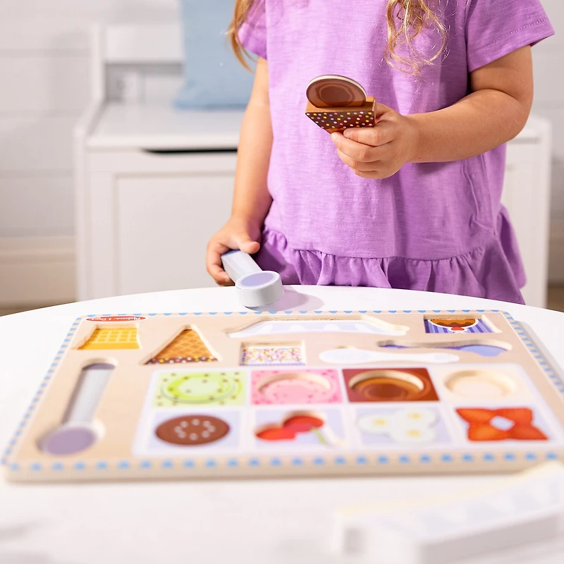Melissa & Doug Wooden Mag Ice Cream Puzzle & Play Set 16-pc. Puzzle