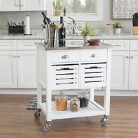 Linon Robbin Stainless Steel-Top Kitchen Cart