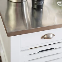 Linon Robbin Stainless Steel-Top Kitchen Cart
