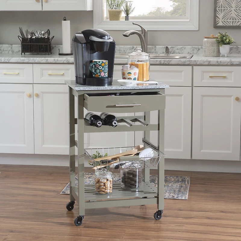 Roger Granite Top Kitchen Island