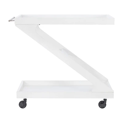 Linon Downey Glass-Top Serving Cart