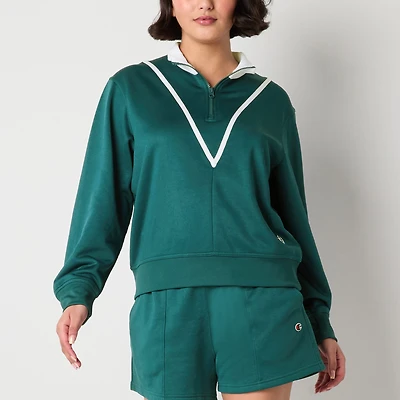 Champion Womens Mock Neck Long Sleeve Active Quarter-Zip Pullover
