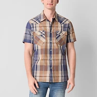 Frye and Co. Mens Short Sleeve Regular Fit Button-Down Shirt