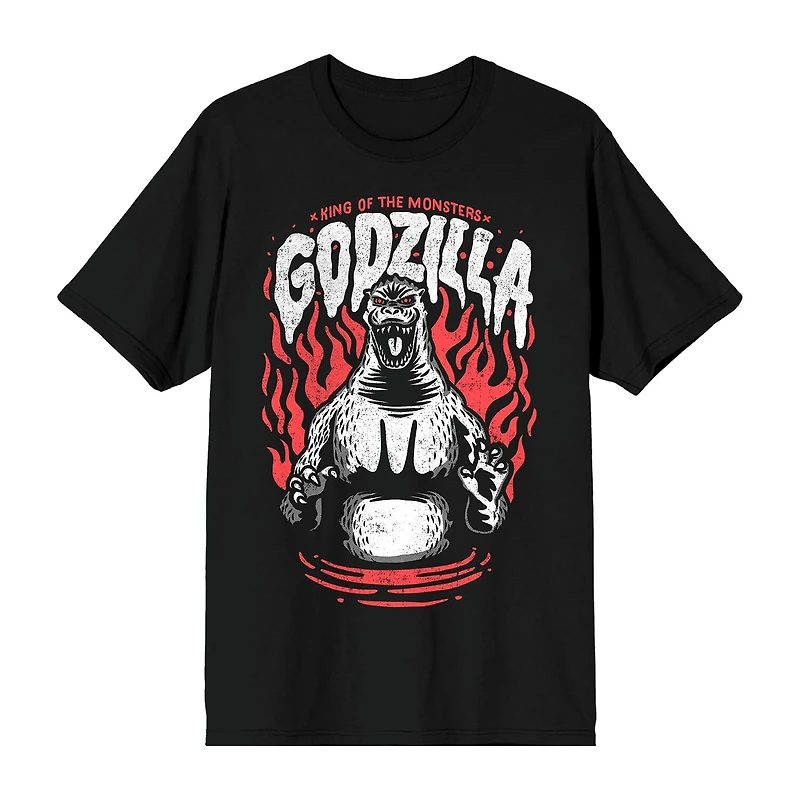 Mens Short Sleeve Godzilla Graphic T-Shirt