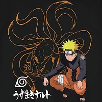 Novelty Mens Crew Neck Short Sleeve Relaxed Fit Naruto Graphic T-Shirt