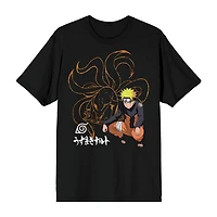 Novelty Mens Crew Neck Short Sleeve Relaxed Fit Naruto Graphic T-Shirt