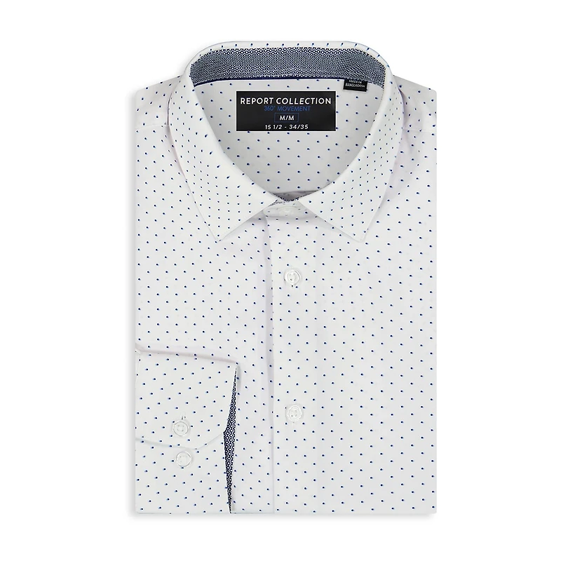 Report Collection Performance Mens Long Sleeve Modern Fit Wrinkle Free Button-Down Shirt