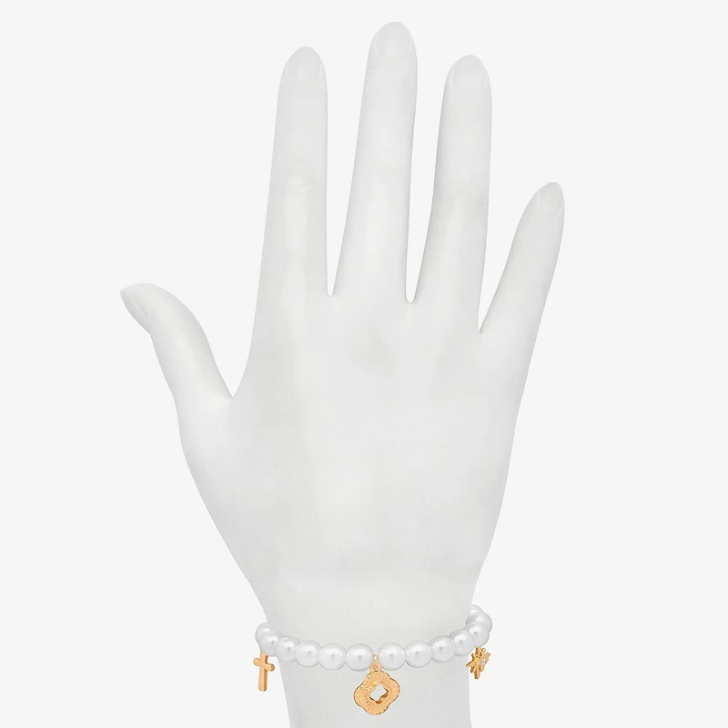 Bijoux Bar Delicates Womens Glass Charm Bracelet