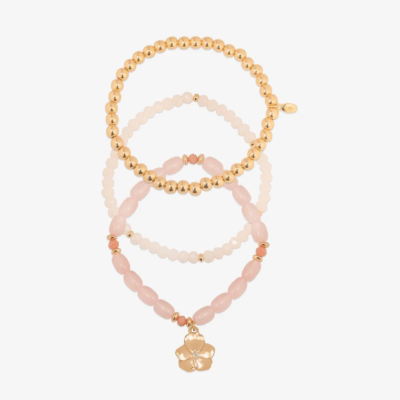Bijoux Bar Delicates Womens 3-pc. Glass Beaded Bracelet Set