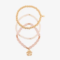 Bijoux Bar Delicates Womens 3-pc. Glass Beaded Bracelet Set