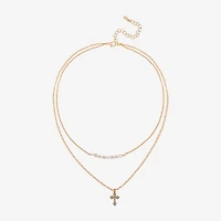 Bijoux Bar Delicates Womens Glass 16 Inch Strand Necklace