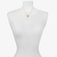 Bijoux Bar Delicates Womens White Glass Flower 16 Inch Pendant Necklace