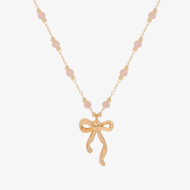 Bijoux Bar Delicates Womens Bow 16 Inch Pendant Necklace
