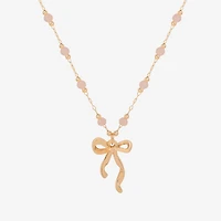Bijoux Bar Delicates Womens Bow 16 Inch Pendant Necklace