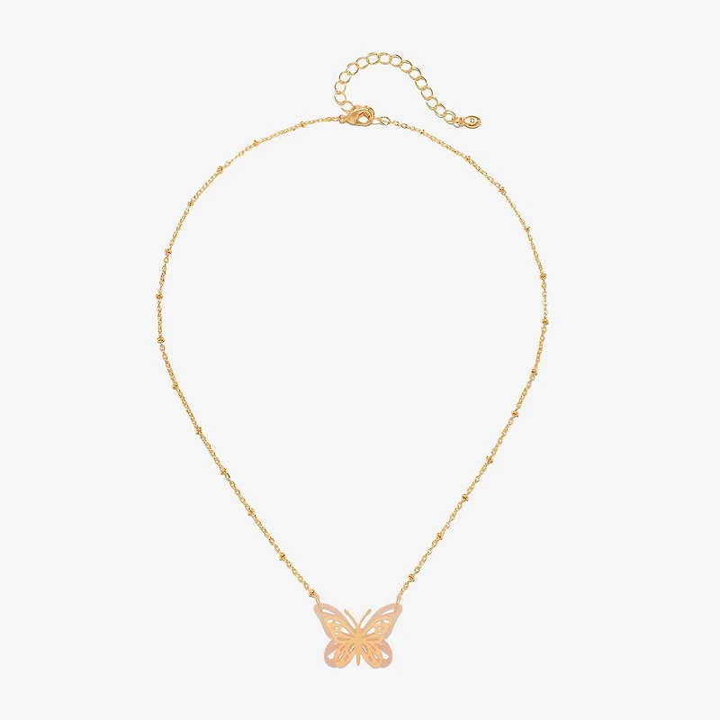 Bijoux Bar Delicates Womens Butterfly 16 Inch Pendant Necklace
