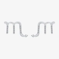 Limited Quantities! "Scorpio" 1/10 CT. T.W. Natural White Diamond Sterling Silver 12mm Round Stud Earrings