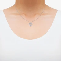 Limited Quantities! Womens 1/10 CT. T.W. Natural White Diamond Sterling Silver Claddagh 18 Inch Pendant Necklace