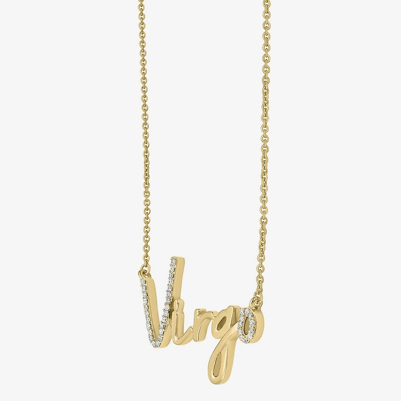 Limited Quantities! "Virgo" Womens 1/6 CT. T.W. Natural White Diamond 14K Gold Over Silver 18 Inch Pendant Necklace