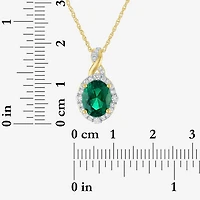 Womens Simulated Green Emerald 14K Gold Over Silver Oval 3-pc. Jewelry Set