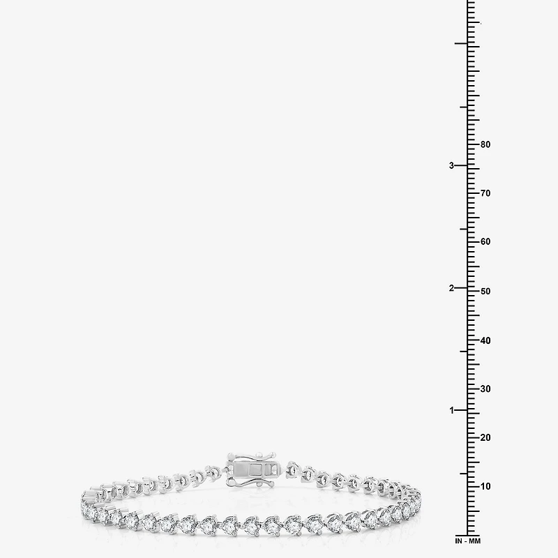 (F / Si1-Si2) Womens 4 CT. T.W. Lab Grown White Diamond 10K Gold 7 Inch Tennis Bracelet