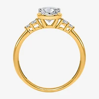 (I / Si2) Womens 2 1/7 Ct. T.W. Lab Grown White Diamond 10K Gold Cushion Engagement Ring
