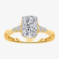 (I / Si2) Womens 2 1/7 Ct. T.W. Lab Grown White Diamond 10K Gold Cushion Engagement Ring