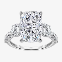 Signature By Modern Bride (I / Si2) Womens 6 3/8 Ct. T.W. Lab Grown White Diamond 14K Gold Cushion Side Stone Engagement Ring